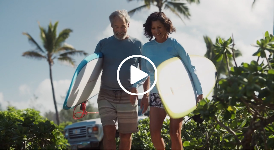 Thumbnail of Nubeqa Surfer TV Ad with an image of man and woman with surfboards