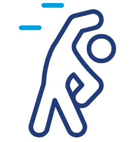Icon of a person bending to the side stretching