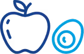 Icon of an apple and an egg
