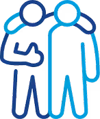 Icon of two people with arm around each other